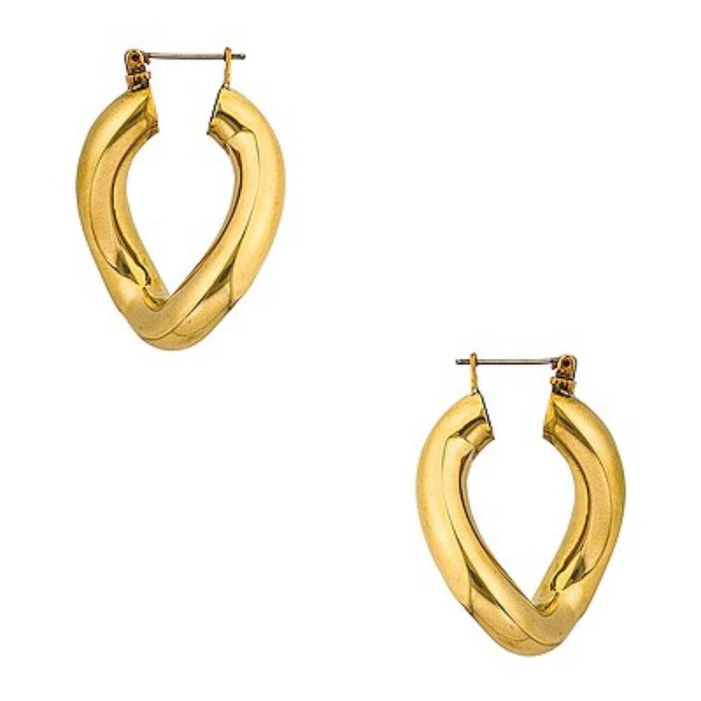 LAURA LOMBARDI ANIMA EARRINGS SCULPTURAL BRASS HOOPS